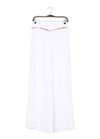 Tesettür giyim KREM T 4422 Mısra Yüksek Bel Bol Paça Pantolon