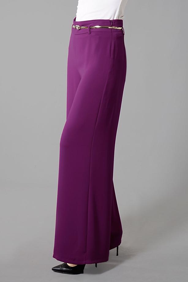 Hijab-Kleidung  T 4422 Mısra Yüksek Bel Bol Paça Pantolon - TRENDTESETTÜR