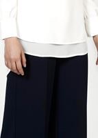 Tesettür giyim LACİVERT T 4422 Mısra Yüksek Bel Bol Paça Pantolon