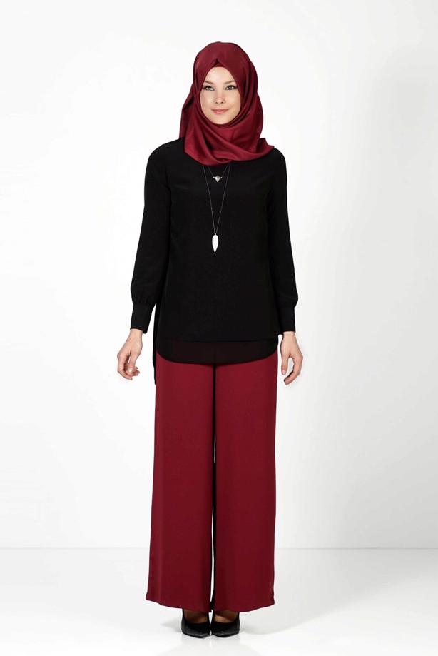 Hijab-Kleidung  T 4422 Mısra Yüksek Bel Bol Paça Pantolon - TRENDTESETTÜR