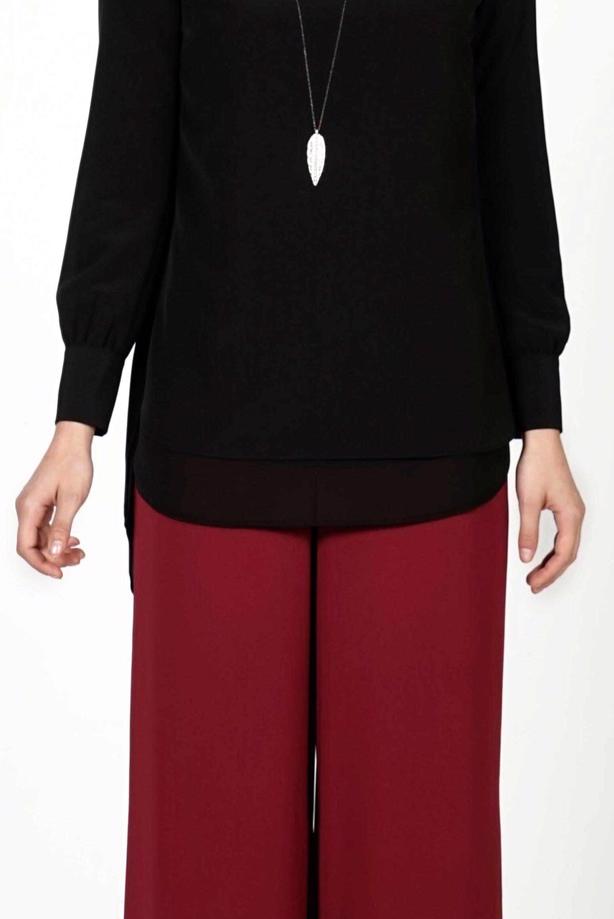 Hijab-Kleidung  T 4422 Mısra Yüksek Bel Bol Paça Pantolon - TRENDTESETTÜR