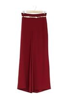 Tesettür giyim BORDO T 4422 Mısra Yüksek Bel Bol Paça Pantolon