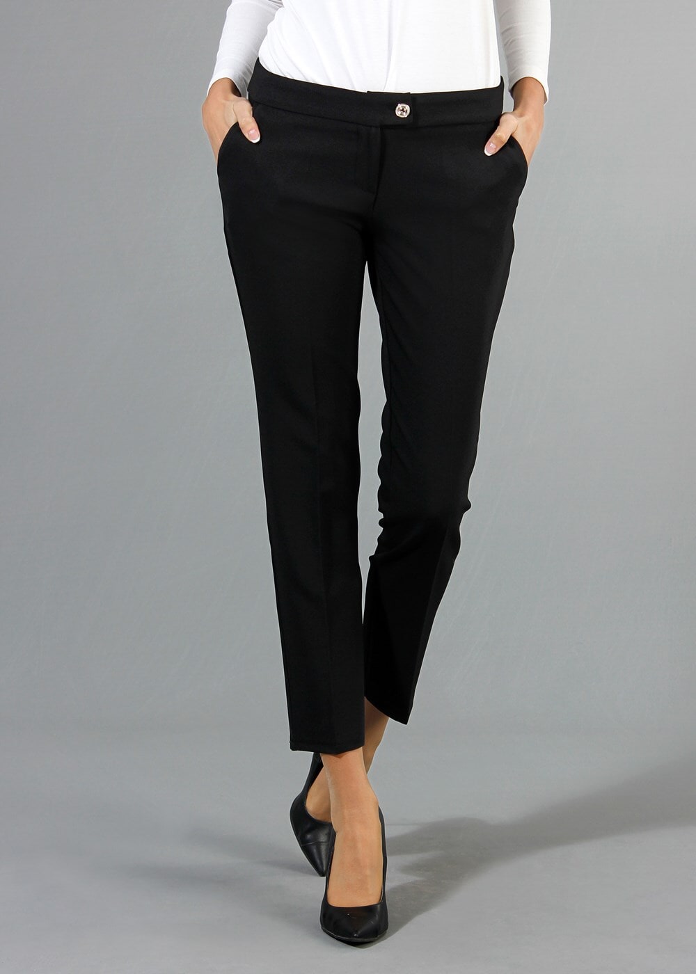 Tesettür giyim SİYAH T 4461 Mısra Cepli Dar Pantolon