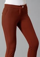 Tesettür giyim KAHVE T 4461 Mısra Cepli Dar Pantolon