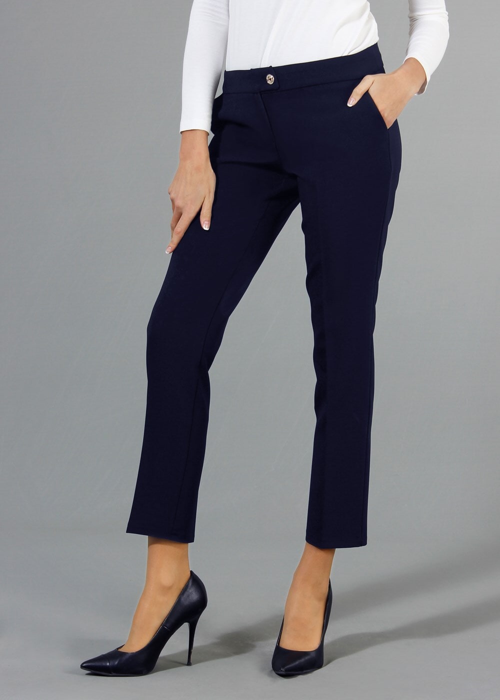 Vêtements hijab BLEU MARINE T 4461 Mısra Cepli Dar Pantolon