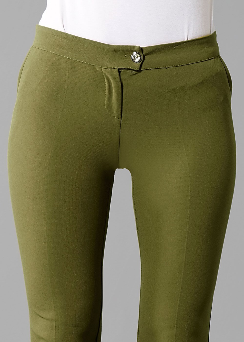 Tesettür giyim YEŞİL T 4461 Mısra Cepli Dar Pantolon