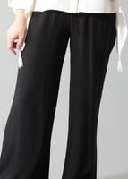 Tesettür giyim SİYAH T 4510 Mısra Cep Detaylı Bol Kesim Pantolon