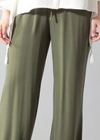 Tesettür giyim HAKİ T 4510 Mısra Cep Detaylı Bol Kesim Pantolon