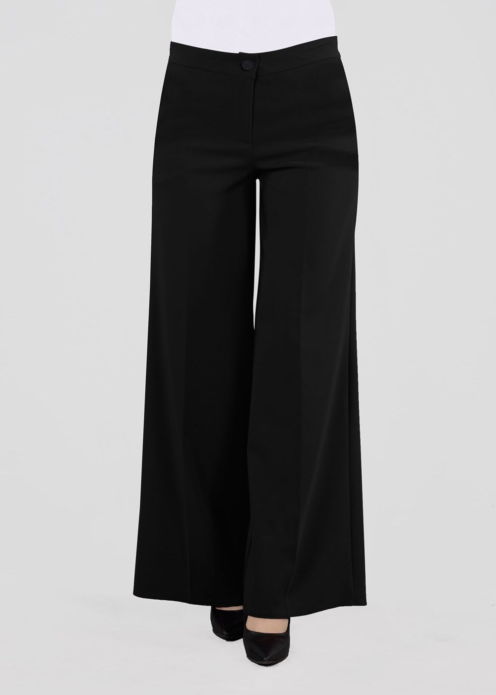 Tesettür giyim SİYAH T 4512 Mısra Cepli Bol Paça Pantolon