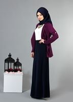 Tesettür giyim MÜRDÜM T 6670 Mısra Çift Volanlı Ceket