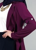 Tesettür giyim MÜRDÜM T 6670 Mısra Çift Volanlı Ceket