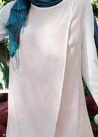 Tesettür giyim BEJ T 7475 Mısra Biyeli Kolsuz Yelek