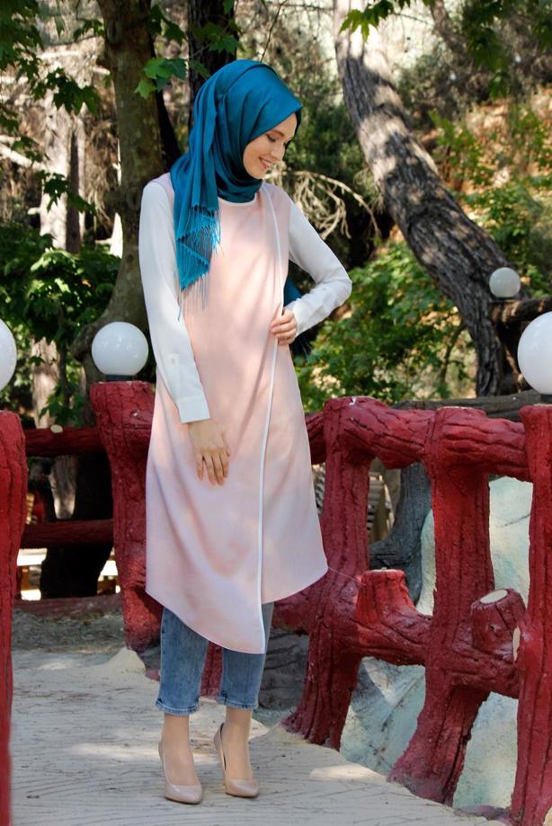 Hijab-Kleidung  T 7475 Mısra Biyeli Kolsuz Yelek - TRENDTESETTÜR