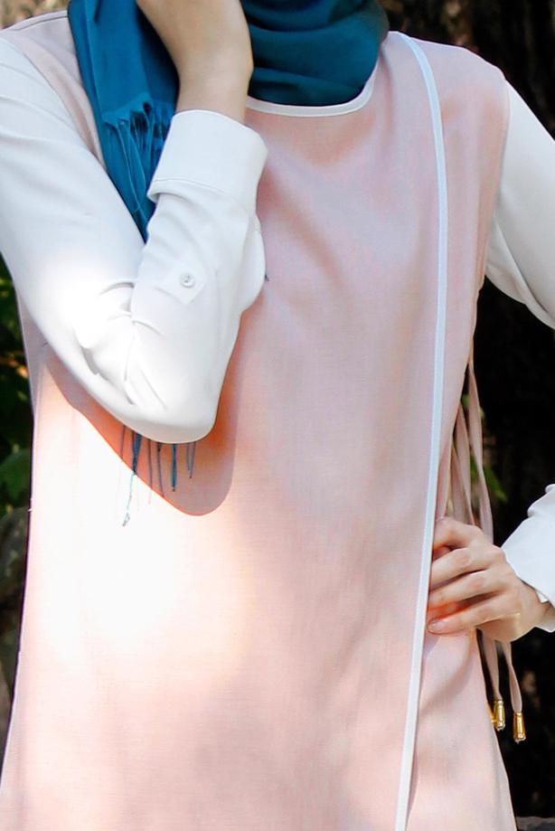 Hijab-Kleidung  T 7475 Mısra Biyeli Kolsuz Yelek - TRENDTESETTÜR