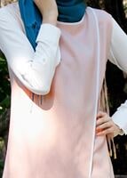 Tesettür giyim PUDRA T 7475 Mısra Biyeli Kolsuz Yelek