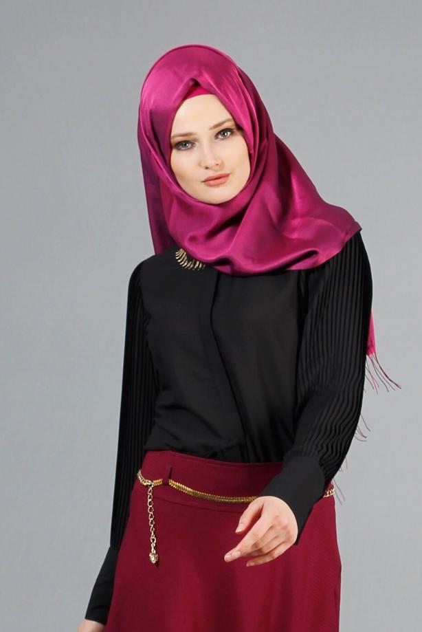 Vêtements hijab  T 8014 Mısra Kolu Pliseli Bluz - TRENDTESETTÜR