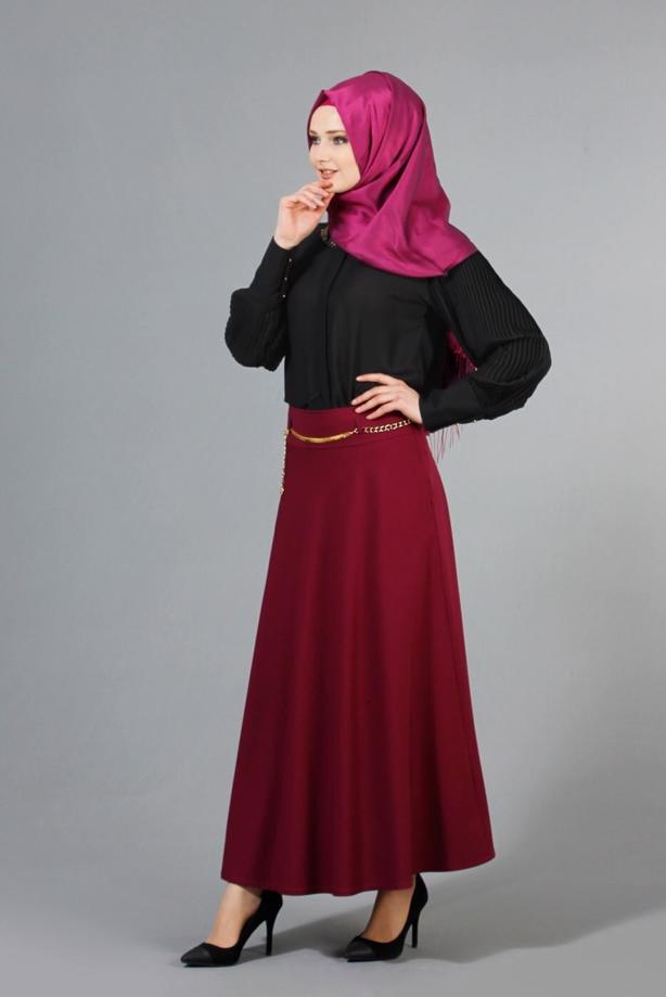 Vêtements hijab  T 8014 Mısra Kolu Pliseli Bluz - TRENDTESETTÜR