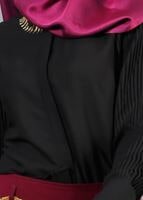 Vêtements hijab NOIR T 8014 Mısra Kolu Pliseli Bluz