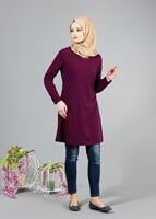 Tesettür giyim MÜRDÜM T 8033 Mısra Bisiklet Yaka Tunik