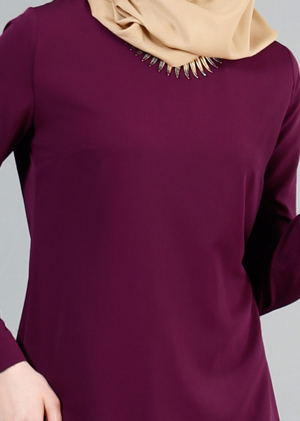 Tesettür giyim MÜRDÜM T 8033 Mısra Bisiklet Yaka Tunik