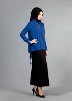 Tesettür giyim LACİVERT T 8047 Mısra Püsküllü Bluz