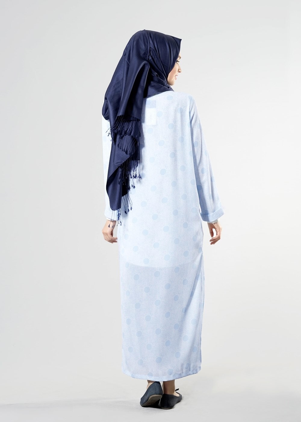 Vêtements hijab BLEU VESTE LONGUE POIS 8195