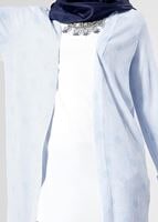 Vêtements hijab BLEU VESTE LONGUE POIS 8195