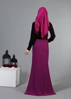 Tesettür giyim FUŞYA T 9211 Mısra Balık Etek