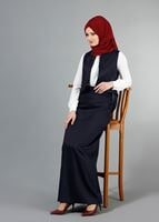 Tesettür giyim LACİVERT T 9232 Mısra  Etekli Takım