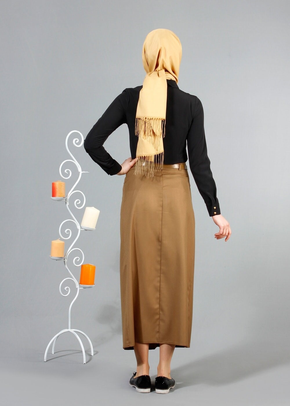 Vêtements hijab NOIR T 1134 Mataş  Erkek Yaka Pelerinli Bluz