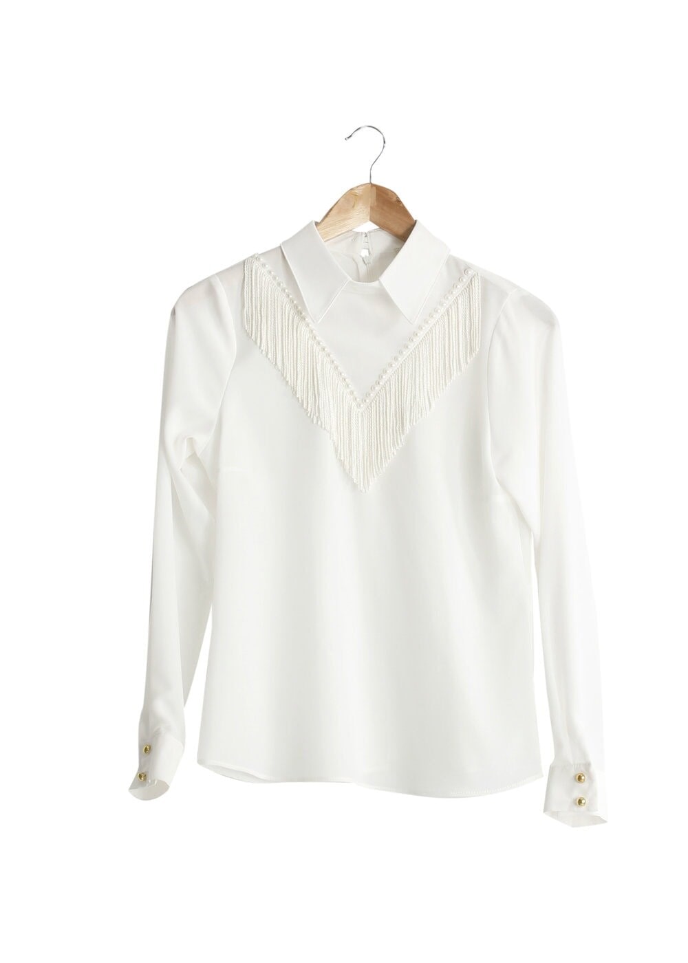 Vêtements hijab BLANC CHEMISIER À FRANGES T 1134