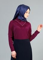 Vêtements hijab FUCHSIA CHEMISIER À FRANGES T 1134