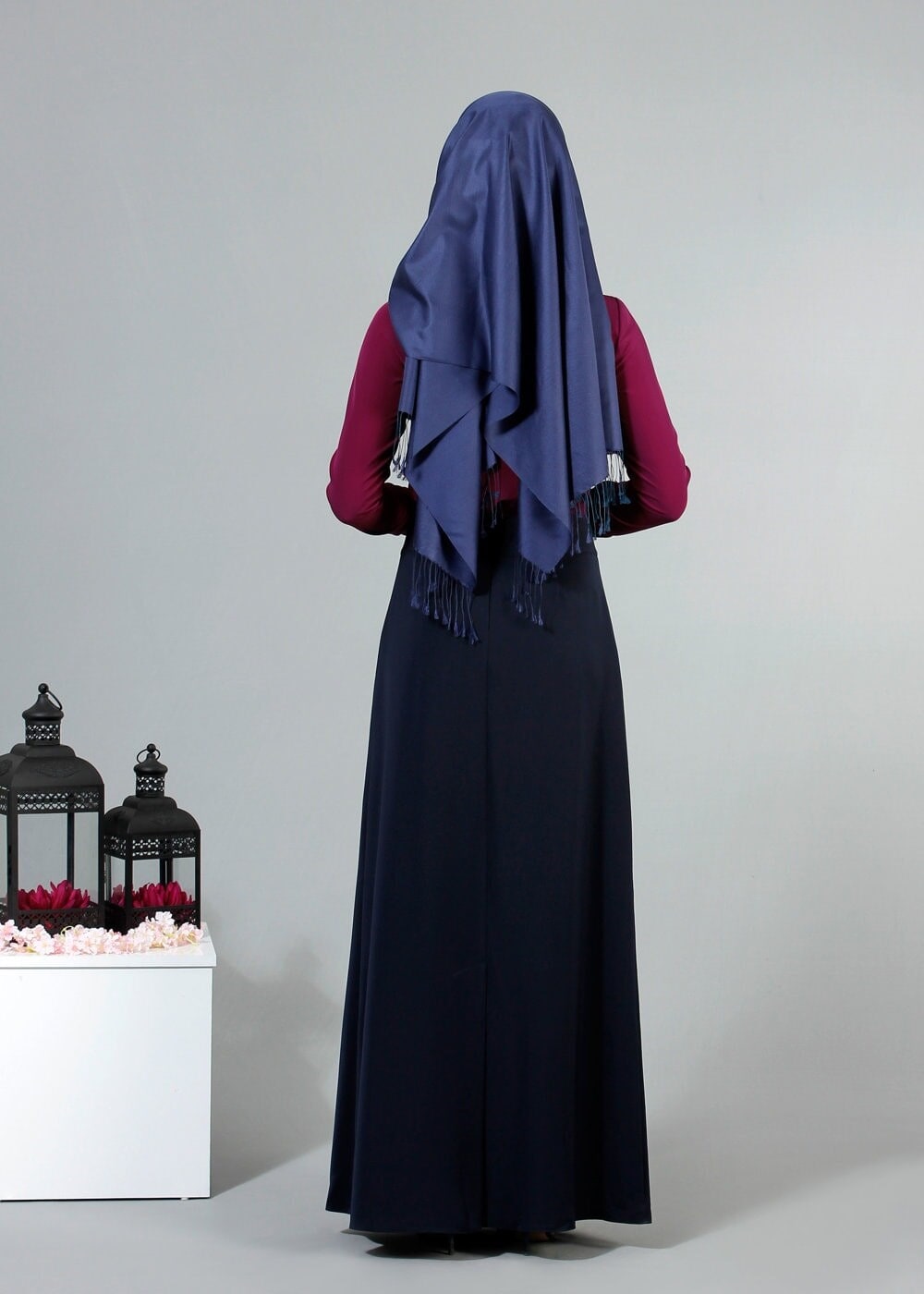 Vêtements hijab FUCHSIA CHEMISIER À FRANGES T 1134