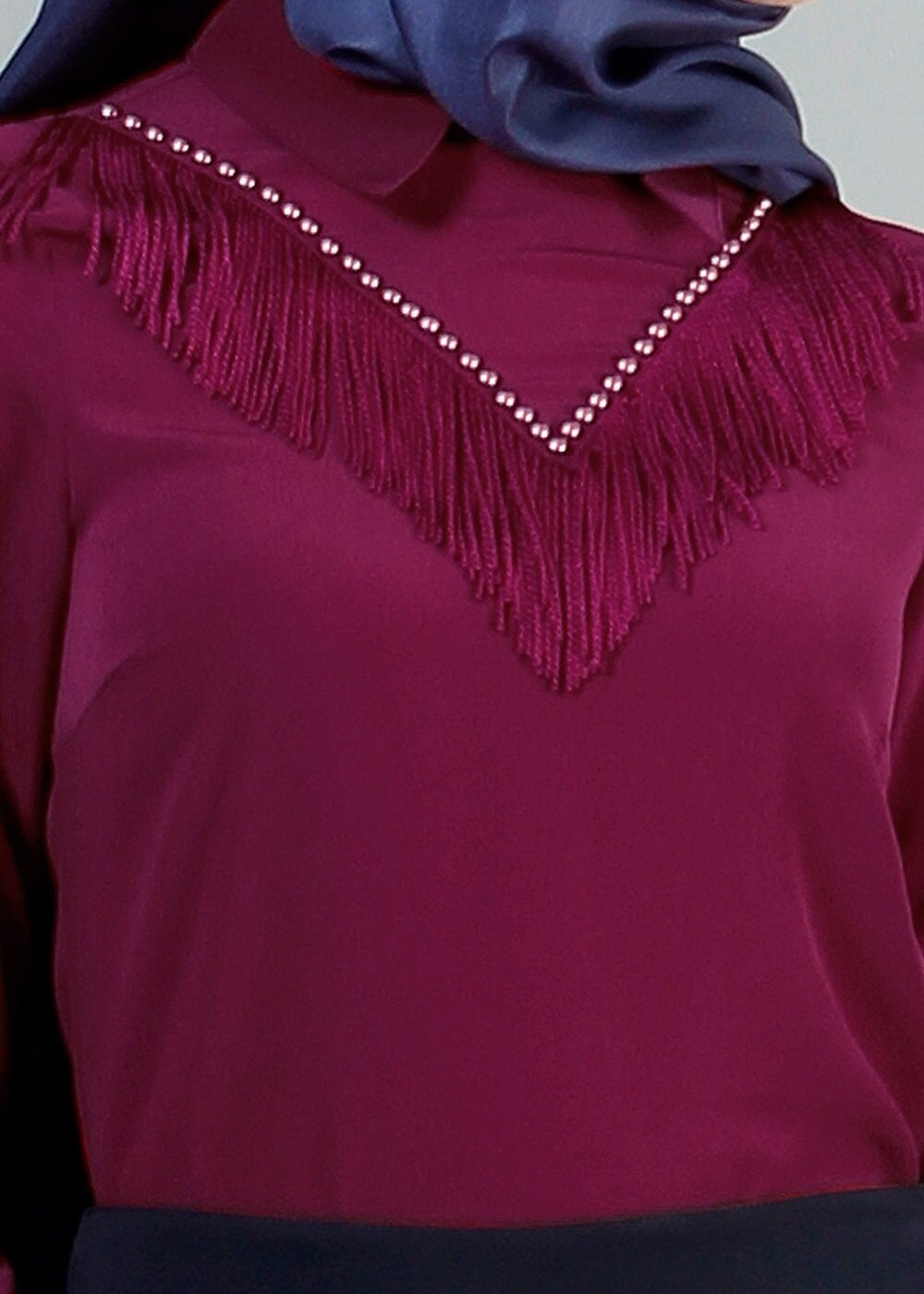 Vêtements hijab FUCHSIA T 1134 Mataş  Erkek Yaka Pelerinli Bluz