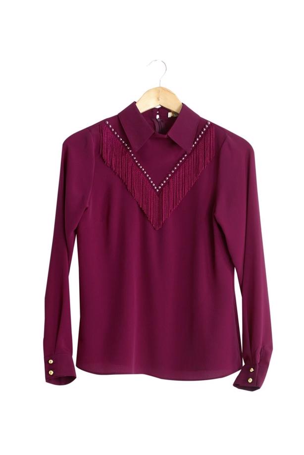 Vêtements hijab  FRINGE DETAILED BLOUSE T 1134 - TRENDTESETTÜR
