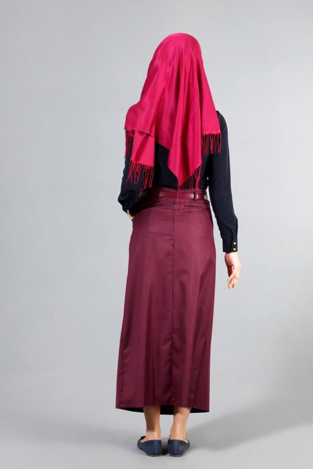 Tesettür giyim LACİVERT T 1134 Mataş  Erkek Yaka Pelerinli Bluz - TRENDTESETTÜR