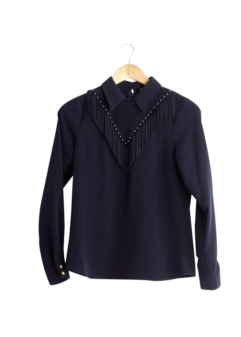 Vêtements hijab BLEU MARINE T 1134 Mataş  Erkek Yaka Pelerinli Bluz