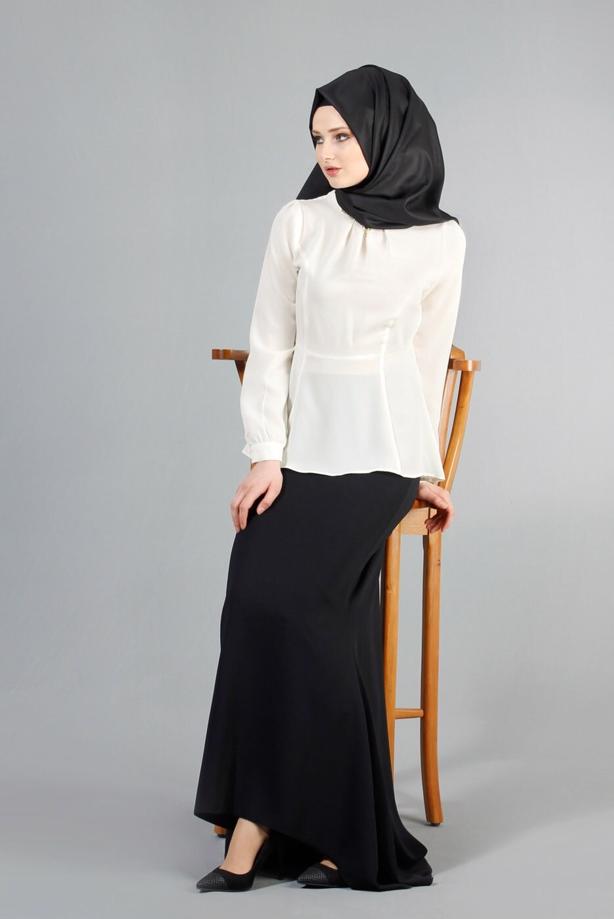 Vêtements hijab  T 1146 Mataş Kolyeli Bluz - TRENDTESETTÜR