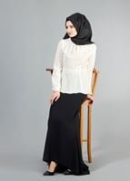 Vêtements hijab CRÈME T 1146 Mataş Kolyeli Bluz