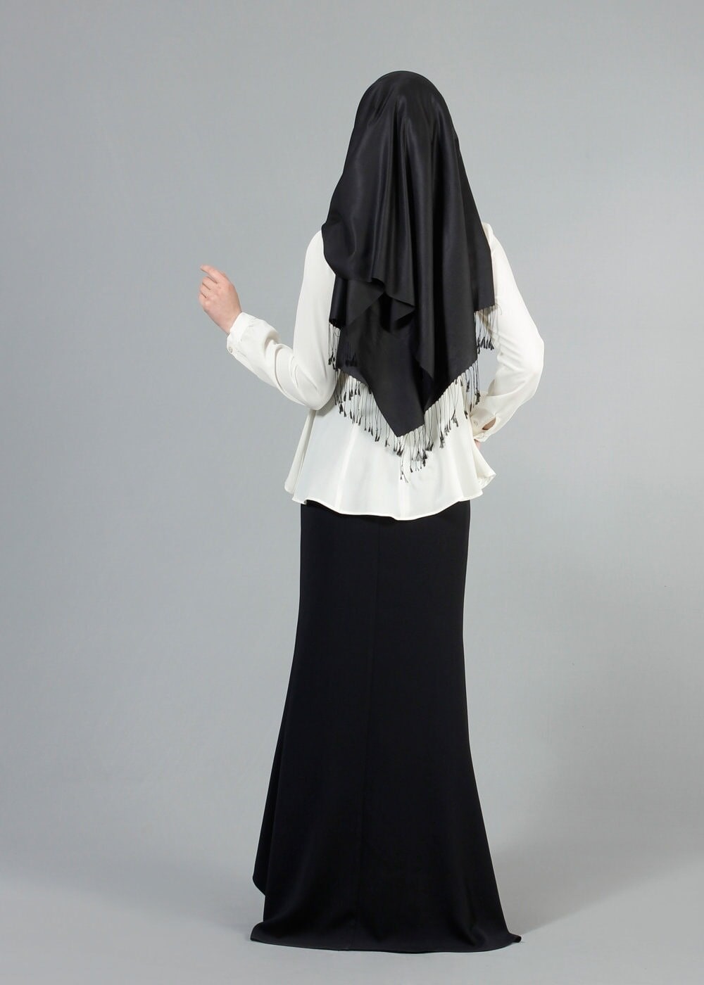 Vêtements hijab CRÈME T 1146 Mataş Kolyeli Bluz