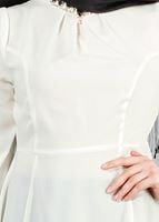 Vêtements hijab CRÈME T 1146 Mataş Kolyeli Bluz
