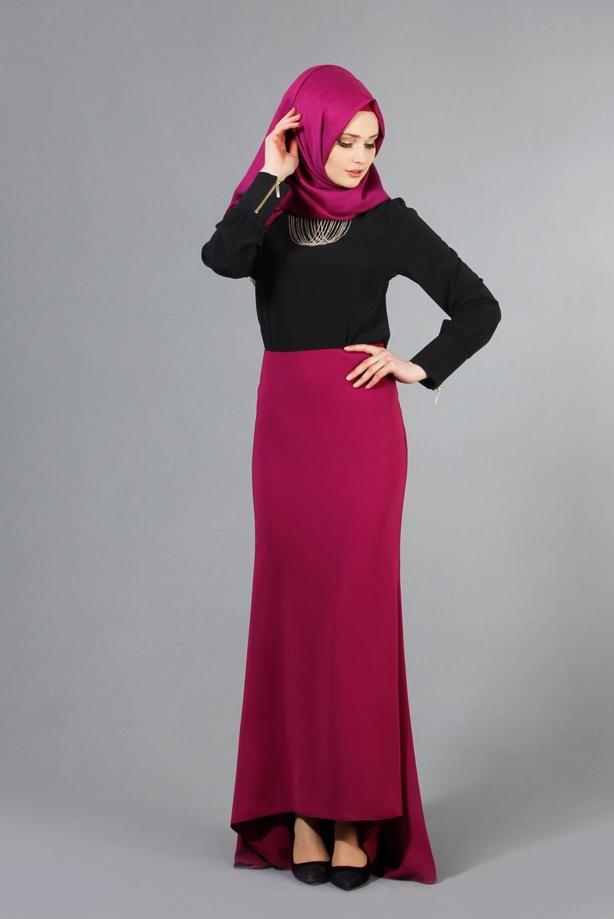 Vêtements hijab  T 1150 Mataş  Bebe Yaka Kolyeli Bluz - TRENDTESETTÜR