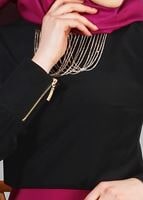 Vêtements hijab NOIR T 1150 Mataş  Bebe Yaka Kolyeli Bluz