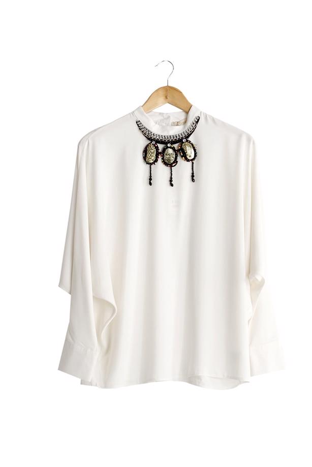 Vêtements hijab  BAT-WING SLEEVE BLOUSE WITH BRACELET 1151  - TRENDTESETTÜR