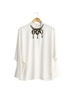 Vêtements hijab CRÈME BLOUSE À MANCHES CHAUVE-SOURIS AVEC BRACELET 1151