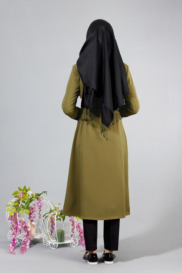 Vêtements hijab  T 4467  Mataş Kruvaze Yaka Pelerinli Trench - TRENDTESETTÜR