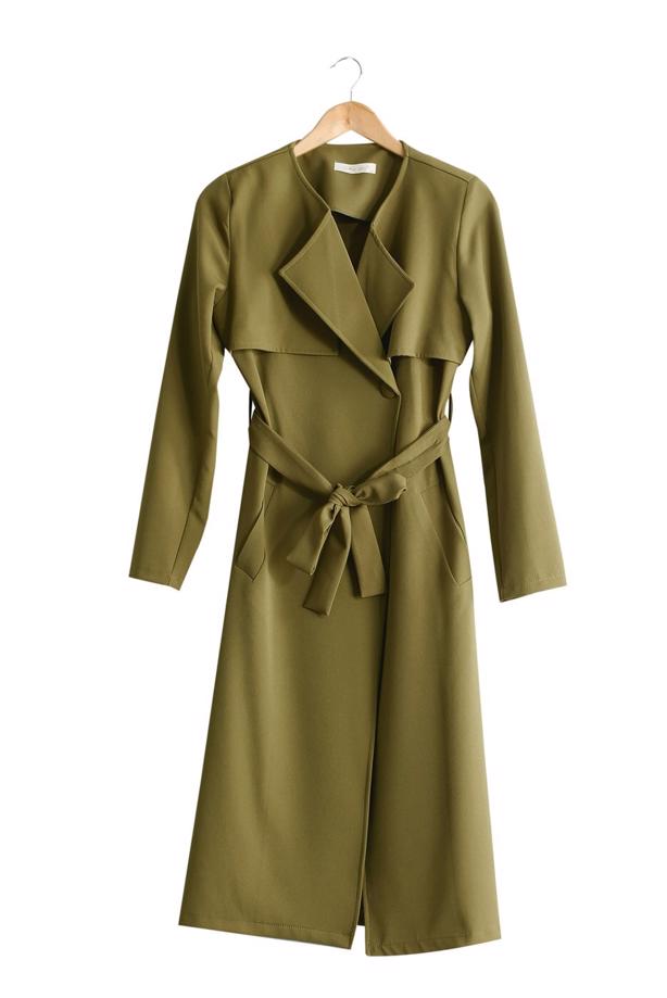 Vêtements hijab  T 4467  Mataş Kruvaze Yaka Pelerinli Trench - TRENDTESETTÜR