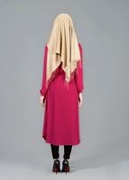 Hijab clothing FUCHSIA T 4507 Mataş Önden Düğmeli Kolyeli Tunik