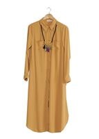 Vêtements hijab JAUNE T 4507 Mataş Önden Düğmeli Kolyeli Tunik