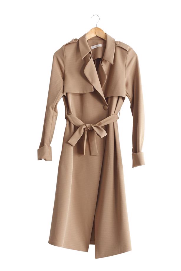 Vêtements hijab  T 4518 Mataş Pelerinli Kuşaklı Trench - TRENDTESETTÜR